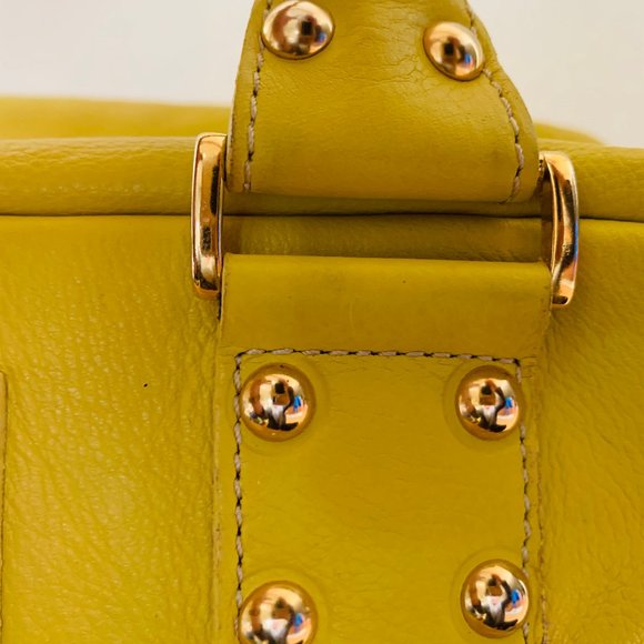 Guia’s Italian Leather Chartreuse Yellow Satchel - Picture 2 of 8